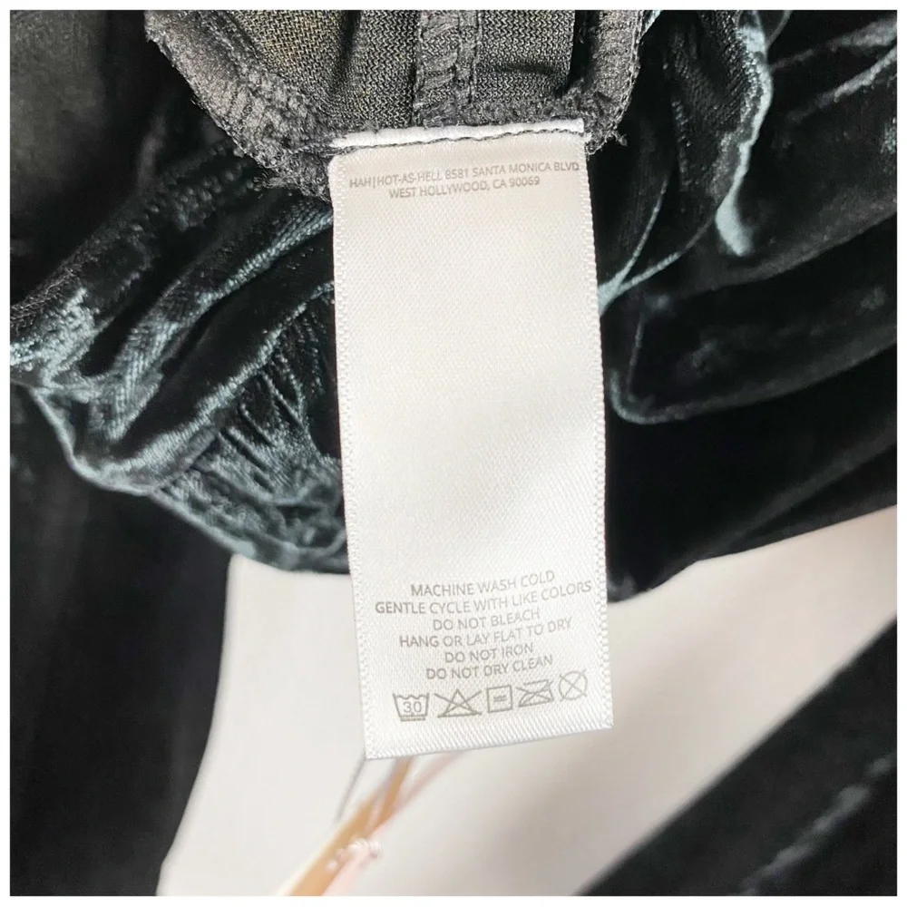 NWT Free People x Hot As Hell Beg 2 Differ Black Velvet‎ Bodysuit Size Medium